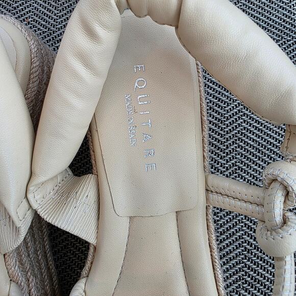 Equitare Kinga platform espadrille sandals in cream/Beige - Picture 6 of 16